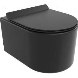 Mexen Sofia Perem nélküli fali wc lassú záródásu tetõvel slim, duroplast, fekete mat - 30540185 Wc