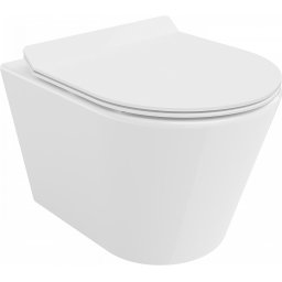 Mexen Rico Perem nélküli fali wc lassú záródásu tetõvel slim, duroplast, fehér - 30720100 Wc