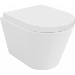 Mexen Rico Perem nélküli fali wc lassú záródásu tetõvel szürke , duroplast, fehér - 30720200 Wc