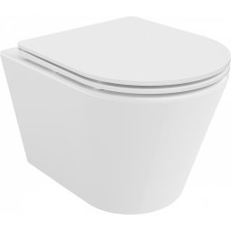 Mexen Rico Perem nélküli fali wc lassú záródásu tetõvel slim, duroplast, fehér - 30720300 Wc