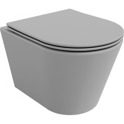 Mexen Rico Perem nélküli fali wc lassú záródásu tetõvel slim, duroplast, szürke mat - 30724061 Wc