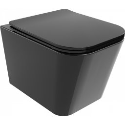 Mexen Teo Perem nélküli fali wc lassú záródásu tetõvel slim, duroplast, fekete - 30854070 Wc