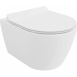 Mexen Carmen Perem nélküli fali wc lassú záródásu tetõvel slim, duroplast, fehér - 30880100 Wc