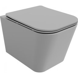 Mexen Teo Perem nélküli fali wc lassú záródásu tetõvel slim, duroplast, szürke mat - 30854061 Wc