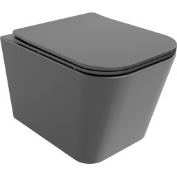Mexen Teo Perem nélküli fali wc lassú záródásu tetõvel slim, duroplast, szürke mat - 30854071 Wc