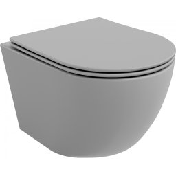 Mexen Lena Perem nélküli fali wc lassú záródásu tetõvel slim, duroplast, szürke mat - 30224061 Wc