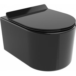 Mexen Sofia Perem nélküli fali wc lassú záródásu tetõvel slim, duroplast, fekete po?ysk - 30544070 Wc