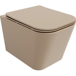 Mexen Teo Perem nélküli fali wc lassú záródásu tetõvel slim, duroplast, cappuccino mat - 30854064 Wc