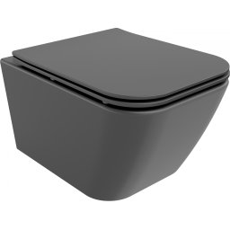 Mexen Madox Perem nélküli fali wc lassú záródásu tetõvel slim, duroplast, szürke - 30154061 Wc
