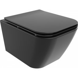 Mexen Madox Perem nélküli fali wc lassú záródásu tetõvel slim, duroplast, fekete mat - 30154070 Wc
