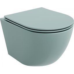 Mexen Lena Perem nélküli fali wc lassú záródásu tetõvel slim, duroplast, szürke mat - 30224048 Wc