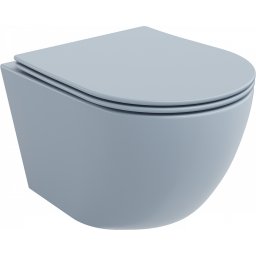 Mexen Lena Perem nélküli fali wc lassú záródásu tetõvel slim, duroplast, szürke mat - 30224069 Wc