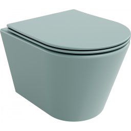 Mexen Rico Perem nélküli fali wc lassú záródásu tetõvel slim, duroplast, szürke mat - 30724048 Wc