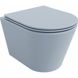 Mexen Rico Perem nélküli fali wc lassú záródásu tetõvel slim, duroplast, szürke mat - 30724069 Wc
