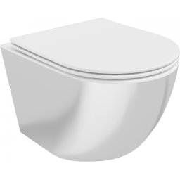Mexen Lena Perem nélküli fali wc lassú záródásu tetõvel slim, duroplast, fehér /ezüst - 30224004 Wc