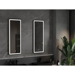 Mexen Coro Led fürdõszobai tükör 45 x 120 cm, LED 6000K, + páramentesít?, fekete keret - 9817-045-120-611-70 Led Tükör