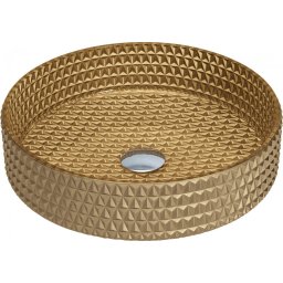 Mexen Aura üveg mosdó pultra helyezhetõ 39 x 39 cm, arany - 24013950 Pultra építhető