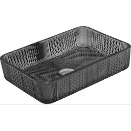 Mexen Akra üveg mosdó pultra helyezhetõ 46 x 33 cm, fekete - 24024670 Pultra építhető