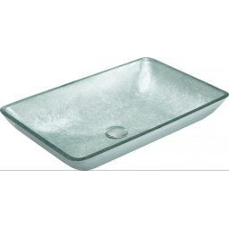 Mexen Megan üveg mosdó pultra helyezhetõ 56 x 36 cm, ezüst - 24135611 Pultra építhető