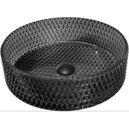Mexen Aura üveg mosdó pultra helyezhetõ 39 x 39 cm, fekete - 24013970 Pultra építhető