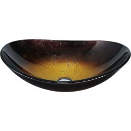 Mexen Sonia üveg mosdó pultra helyezhetõ 54 x 37 cm, arany - 24145451 Pultra építhető