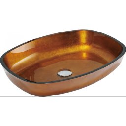 Mexen Araks üveg mosdó pultra helyezhetõ 54 x 39 cm, arany - 24155450 Pultra építhető