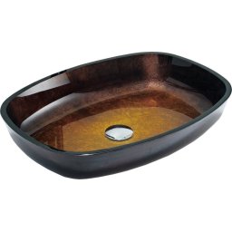Mexen Araks üveg mosdó pultra helyezhetõ 54 x 39 cm, arany - 24155451 Pultra építhető