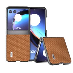 ABEEL CARBON Műanyag borítás Motorola Razr 40 Ultra világosbarna