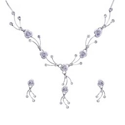 Rózsa díszes, kristályos alkalmi ékszerszett