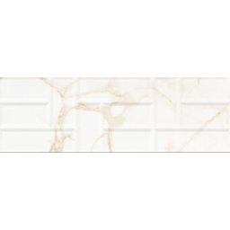 Ceramica Bianca ROYAL GOLD ART REKT. 25X75 fali Bianca Royal Gold