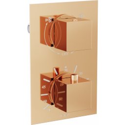 Mexen Cube termosztáros kád és zuhany csaptelep rejtett , rózsa arany - 77502-60 Kádtölt? csap