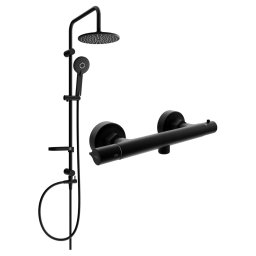 Mexen Carl Zuhanyszett fali termosztátos Slim, fekete - 77105240-70 Zuhany szett komplett