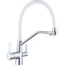 Mexen Duo mosogató csaptelep , króm/fehér- 671701-02 Konyhai csap