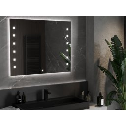 Mexen Ner Led fürdõszobai tükör 80 x 60 cm, LED 6000K, + páramentesít? - 9809-080-060-611-00 Led Tükör