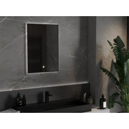 Mexen Erma Led fürdõszobai tükör 50 x 70 cm, LED 6000K, + páramentesít?, fekete keret - 9814-050-070-611-70 Led Tükör