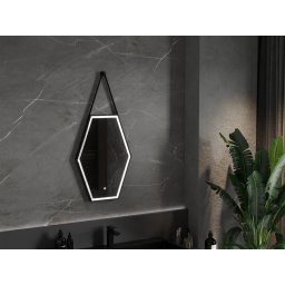 Mexen Orla Led fürdõszobai tükör 50 x 70 cm, LED 6000K, + páramentesít?, fekete keret - 9815-050-070-611-70 Led Tükör