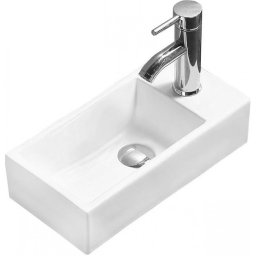 Mexen Inez Mosdó kagyló balos 45 x 25 cm, fehér - 21434500L Mosdó csaplyukal