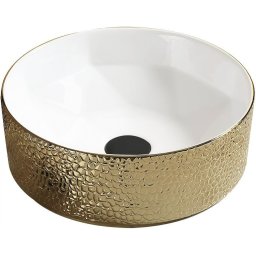 Mexen Clarisa mosdó pultra helyezhetõ 41 x 41 cm, fehér/arany - 22074153 Pultra építhető