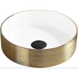 Mexen Clarisa mosdó pultra helyezhetõ 36 x 36 cm, fehér/arany - 22073655 Pultra építhető