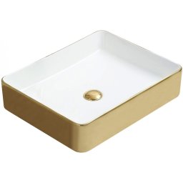 Mexen Estela mosdó pultra helyezhetõ 50 x 40 cm, fehér/arany - 22105053 Pultra építhető