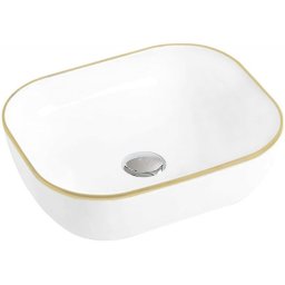 Mexen Mirabel mosdó pultra helyezhetõ 50 x 40 cm, fehér/arany - 22115005 Pultra építhető