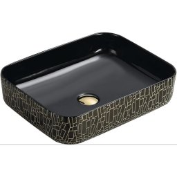 Mexen Lorita mosdó pultra helyezhetõ 51 x 39 cm, fekete/arany - 22135163 Pultra építhető