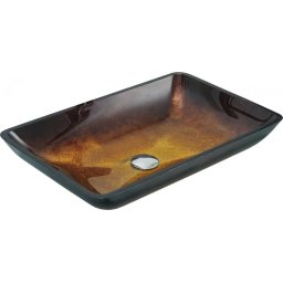 Mexen Megan üveg mosdó pultra helyezhetõ 56 x 36 cm, arany - 24135651 Pultra építhető