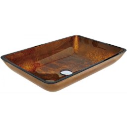 Mexen Megan üveg mosdó pultra helyezhetõ 56 x 36 cm, arany - 24135650 Pultra építhető