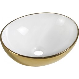 Mexen Elza mosdó pultra helyezhetõ 40 x 33 cm, fehér/arany - 21014006 Pultra építhető