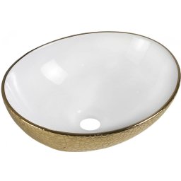 Mexen Elza mosdó pultra helyezhetõ 40 x 33 cm, fehér/arany - 21014008 Pultra építhető