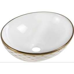 Mexen Elza mosdó pultra helyezhetõ 40 x 33 cm, fehér/arany - 21014009 Pultra építhető
