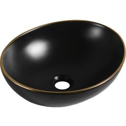 Mexen Elza mosdó pultra helyezhetõ 40 x 33 cm, fekete mat/arany - 21014025 Pultra építhető