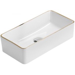 Mexen Nadia mosdó pultra helyezhetõ 46 x 23 cm, fehér/arany - 21614605 Pultra építhető