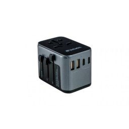 Utazó adapter, univerzális, USB-A(QC 3.0)/USB-C(PD30W)2xUSB, VERBATIM \UTA-03\